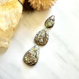 Medium Earth Brown Teardrop Treasure Mountain Turquoise, Set of 3 Background