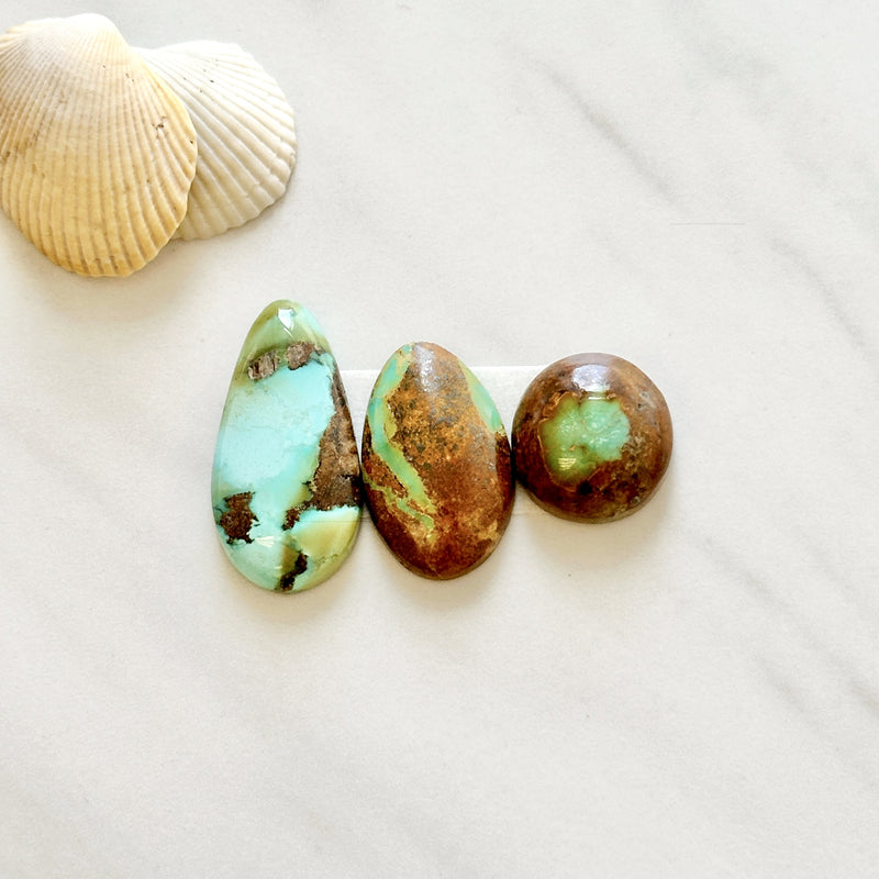 Medium Mixed Mixed Treasure Mountain Turquoise, Set of 3 Background