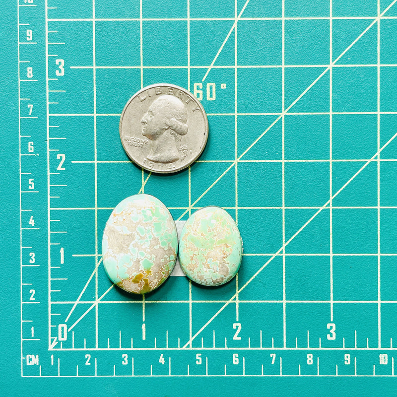 Large Mint Green Oval Carico Lake Turquoise, Set of 2 Dimensions