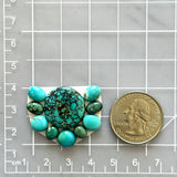 Small Sky Blue Mixed Yungai Turquoise, Set of 10 Dimensions