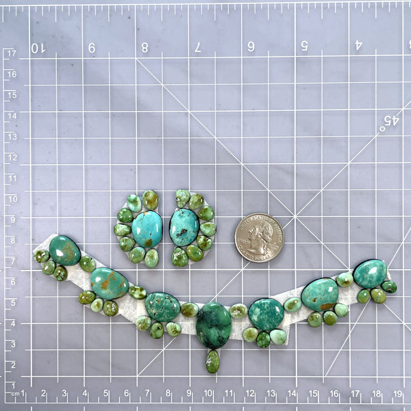 Small Mixed Mixed Mixed Turquoise, Set of 48 Dimensions