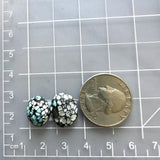 Small Sky Blue Freeform Sand Hill Turquoise, Set of 2 Dimensions