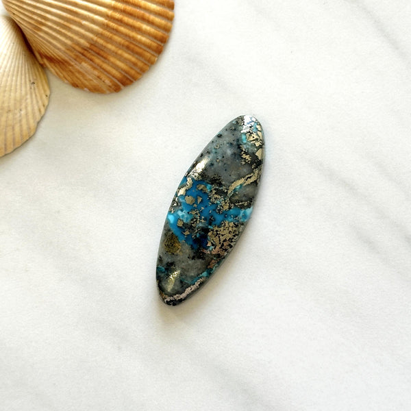 Large Sky Blue Surfboard Ithaca Peak Turquoise Background