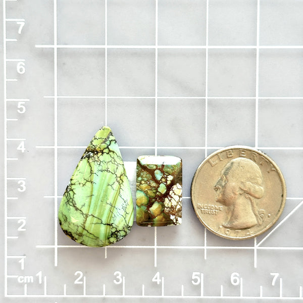 Large Faint Green Mixed Mixed Turquoise, Set of 2 Dimensions