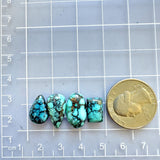 Small Ocean Blue Mixed Yungai Turquoise, Set of 4 Dimensions