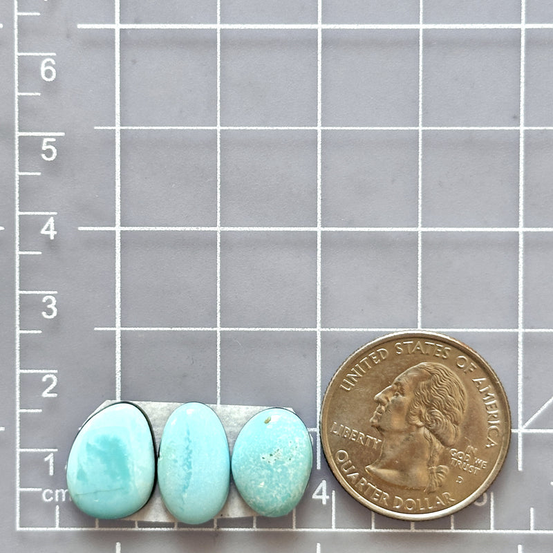 Small Sky Blue Mixed Sand Hill Turquoise, Set of 3 Dimensions