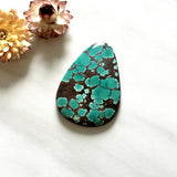 Large Bamboo Green Teardrop Bamboo Mountain Turquoise Background