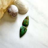 Small Bamboo Green Teardrop Bamboo Mountain Turquoise, Set of 2 Background
