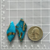 Large Sky Blue Mixed Ithaca Peak Turquoise, Set of 2 Dimensions