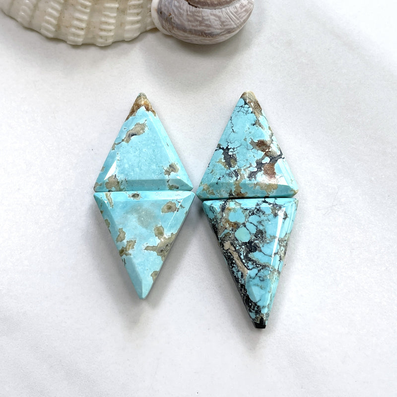 Medium Sky Blue Triangle Sand Hill Turquoise, Set of 4 Background