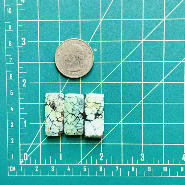 Large Sea Green Bar Wild Horse Turquoise, Set of 3 Dimensions