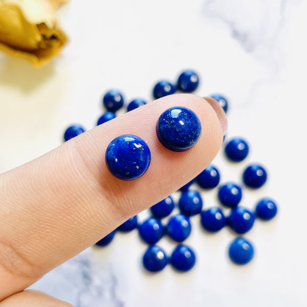 8x8mm Round Lapis Lazuli, Set of 4