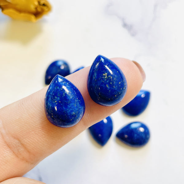 12x16mm Teardrop Lapis Lazuli, Set of 2