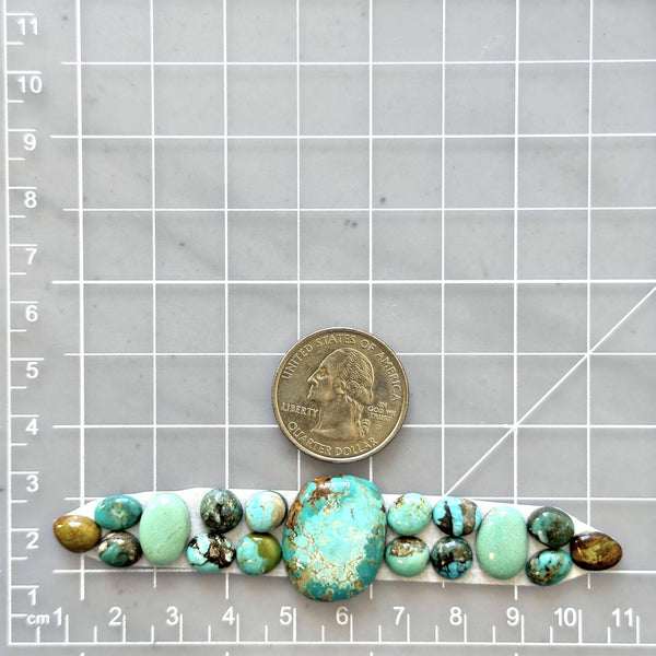 Small Sky Blue Mixed Mixed Turquoise, Set of 17 Dimensions