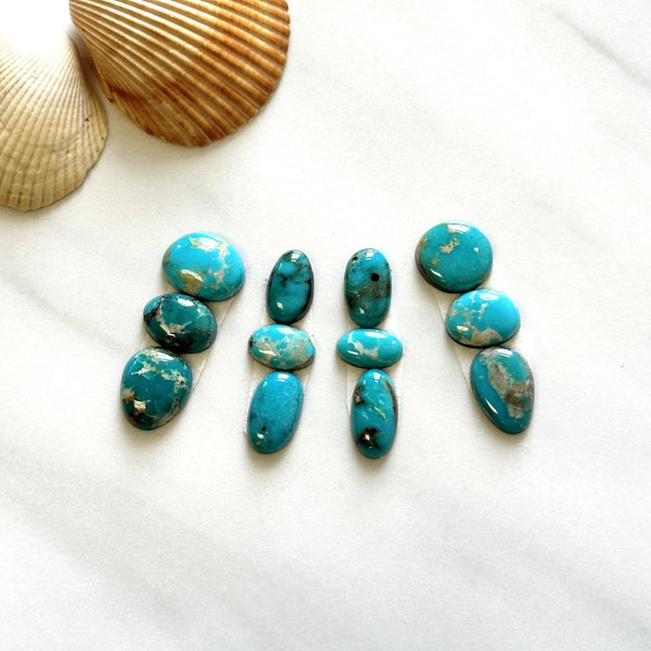 Small Sky Blue Mixed Number 8 Turquoise, Set of 15 Background