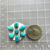 Small Sky Blue Mixed Kingman Turquoise, Set of 7 Dimensions