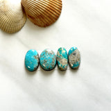 Small Sky Blue Oval Number 8 Turquoise, Set of 4 Background