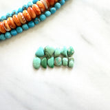 Small Mint Green Mixed Crescent Lake Variscite, Set of 11 Background