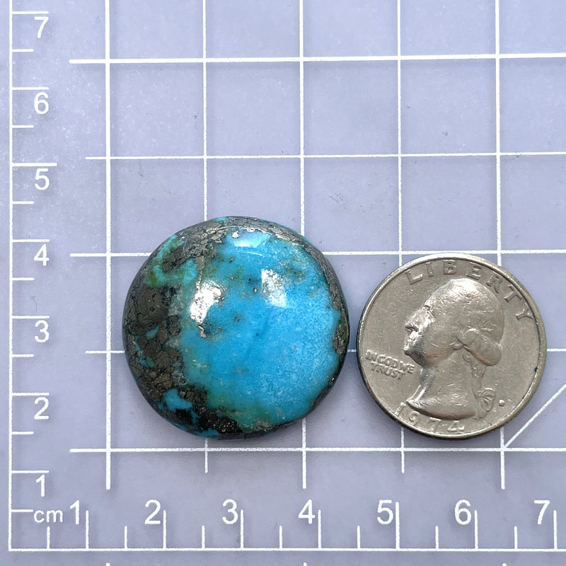 Large Sky Blue Round Ithaca Peak Turquoise Dimensions