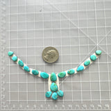 Small Sky Blue Mixed Sonoran Blue Turquoise, Set of 17 Dimensions