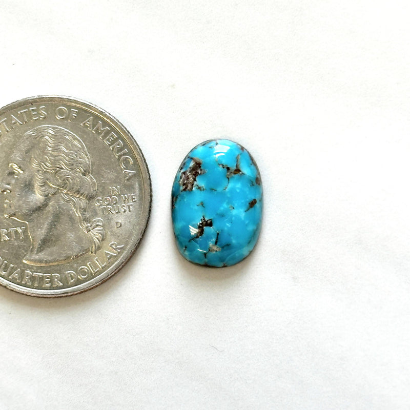 Small Sky Blue Oval Bisbee Turquoise Dimensions