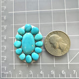 Small Sky Blue Mixed Kingman Turquoise, Set of 13 Dimensions
