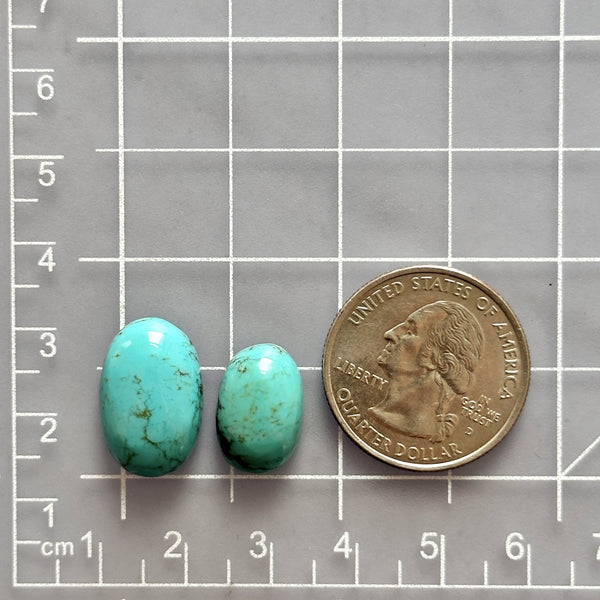 Medium Sky Blue Oval Kingman Turquoise, Set of 2 Dimensions