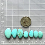 Small Sky Blue Mixed Number 8 Turquoise, Set of 7 Dimensions