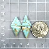 Medium Sky Blue Triangle Sand Hill Turquoise, Set of 4 Dimensions