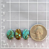 Small Sea Green Mixed Tyrone Turquoise, Set of 3 Dimensions