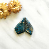 Large Ocean Blue Shield Ithaca Peak Turquoise, Set of 2 Background