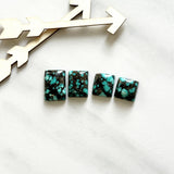 Medium Ocean Blue Bar Bamboo Mountain Turquoise, Set of 4 Background