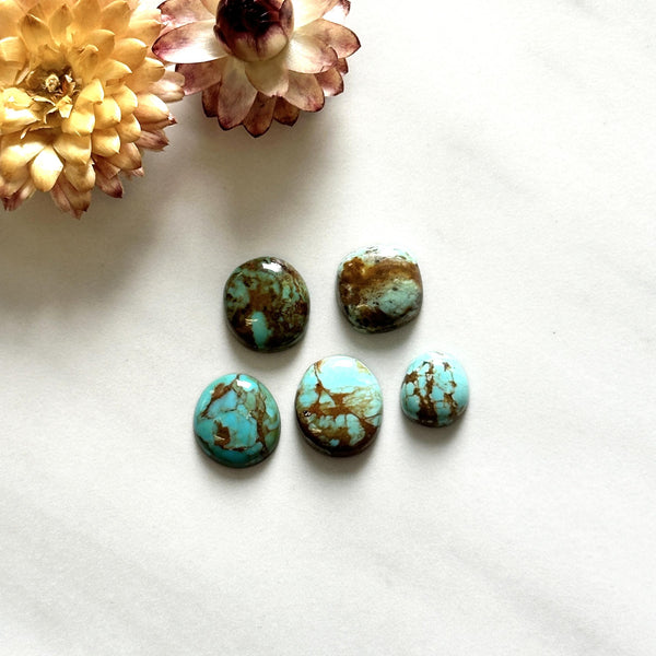 Small Sky Blue Freeform Number 8 Turquoise, Set of 5 Background