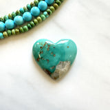 Large Mint Green Heart Royston Turquoise Background