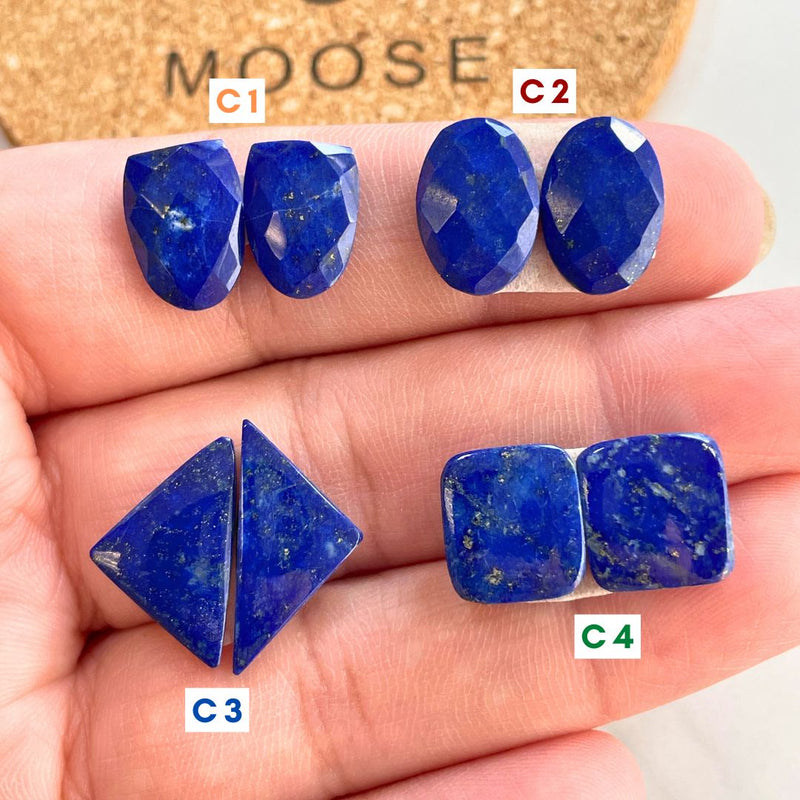 4. Medium Cushion Lapis Lazuli, Set of 2 - 100424