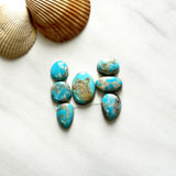Small Sky Blue Mixed Number 8 Turquoise, Set of 7 Background