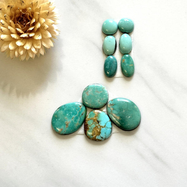 Small Mint Green Mixed Royston Turquoise, Set of 10 Background