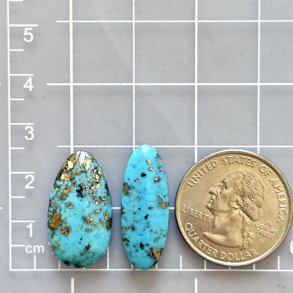 Large Sky Blue Mixed Ithaca Peak Turquoise, Set of 2 Dimensions