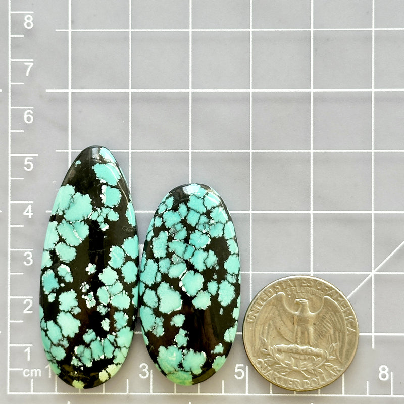 Large Sky Blue Mixed Yungai Turquoise, Set of 2 Dimensions