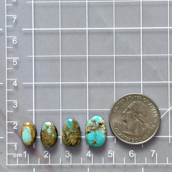 Small Sky Blue Mixed Number 8 Turquoise, Set of 4 Dimensions