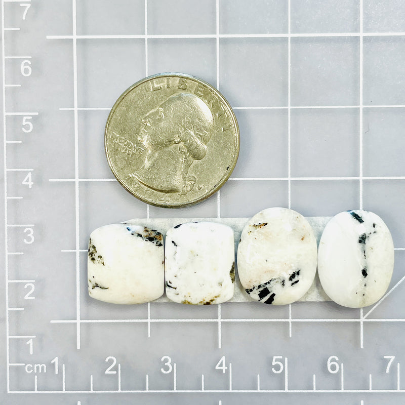 Small White Mixed White Buffalo Dolomite, Set of 4 Dimensions
