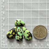 Medium Bamboo Green Teardrop Treasure Mountain Turquoise, Set of 4 Dimensions