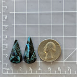 Large Ocean Blue Teardrop Blue Moon Turquoise, Set of 2 Dimensions