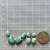 Small Sky Blue Mixed Number 8 Turquoise, Set of 8 Dimensions