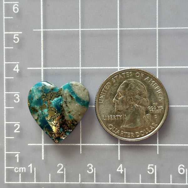 Large Sky Blue Heart Ithaca Peak Turquoise Dimensions