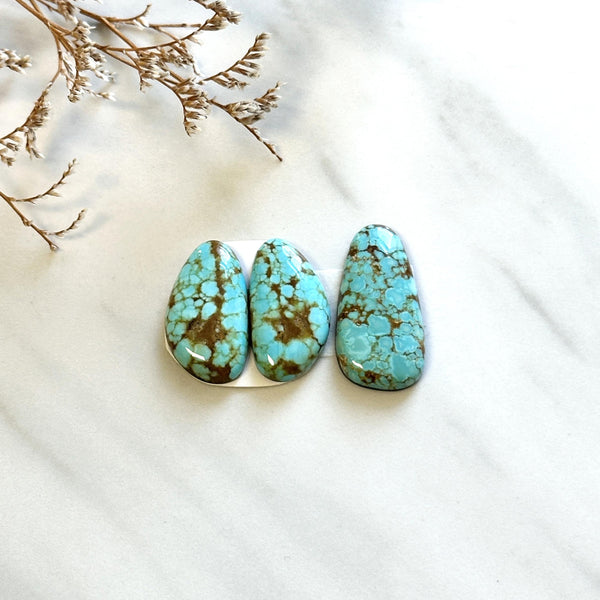 Medium Sky Blue Freeform Number 8 Turquoise, Set of 3 Background