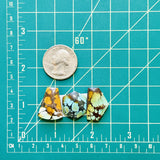 Medium Mixed Mixed Mixed Turquoise, Set of 3 Dimensions