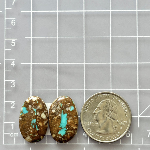 Medium Sky Blue Oval Number 8 Turquoise, Set of 2 Dimensions