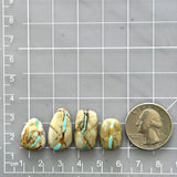 Small Sky Blue Mixed Royston Turquoise, Set of 4 Dimensions