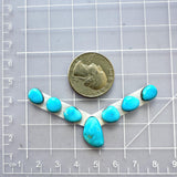Small Sky Blue Mixed Sleeping Beauty Turquoise, Set of 7 Dimensions